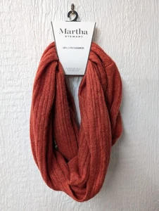 NWT Martha Stewart 100% 2-ply Cashmere Infinity Scarf Burnt Orange Quiet Luxury  - Picture 1 of 3