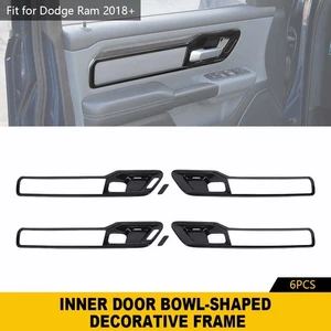 4x Cubiertas de calcomanías de tazón de cerradura de puerta de fibra de carbono para Dodge Ram 1500 2019+ - Imagen 1 de 13