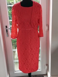 Berkertex Mother Of The Bride/Groom Lace Dress & Bolero Jacket 16 Fushia Pink... - Picture 1 of 9