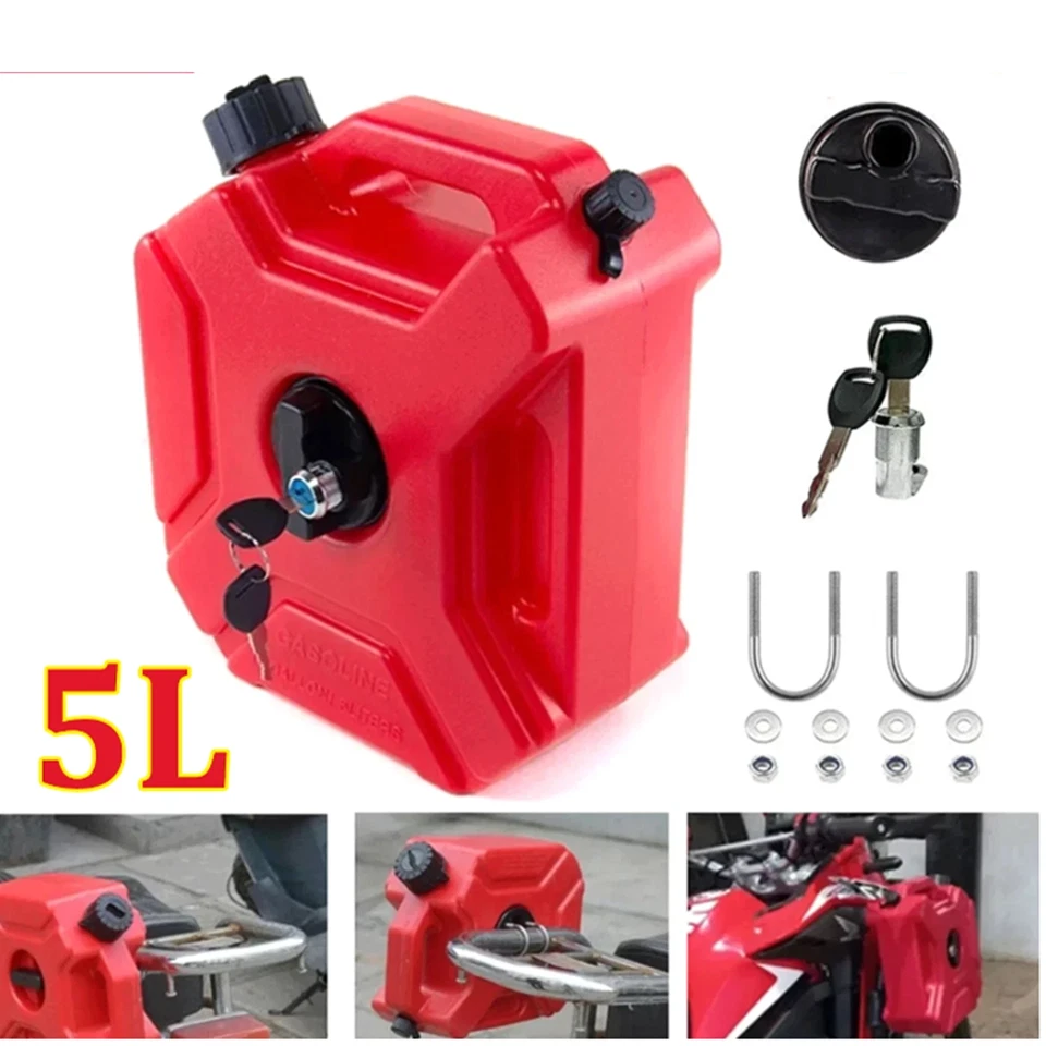 5L Gas Fuel Tank Gas Can Oil Storage Can For ATV UTV Gokart Motorcycle Car SUV Foto 1 de 4