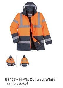 Portwest US467 Hi-Vis Kontrastband XL Verkehrsjacke sehr robuster Stoff - Bild 1 von 8