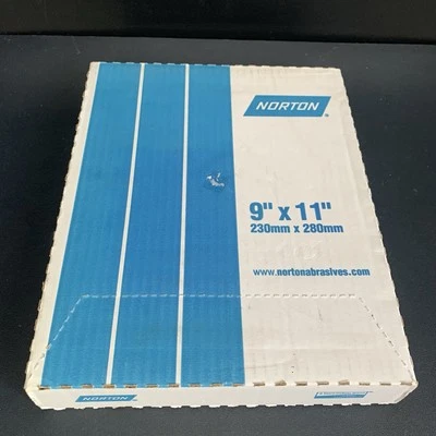 Norton K622 EMERY Sheet 9" X 11"  Medium Grit 662611-01245, 50 Pack - Image 1 of 4