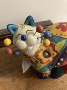 Whimsiclay Fancy Felines By Amy Lacombe Cat Figure Meadow - Picture 1 of 6