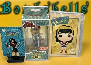 Funko DC Bombshells Black Canary Rock Candy Figure + Wonder Woman Pop & Notebook - Picture 1 of 14