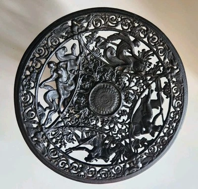 RARE Early Wrought Iron Grecian  Goddess Theme plant Stand #d Pedestal FREE Shp - Image 1 of 4