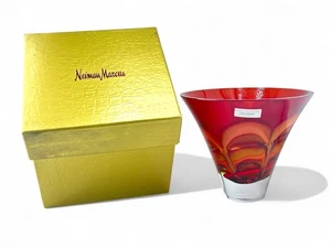 Waterford Crystal EVOLUTION RED & AMBER Art Glass NEW In Neiman Marcus Box - Picture 1 of 8