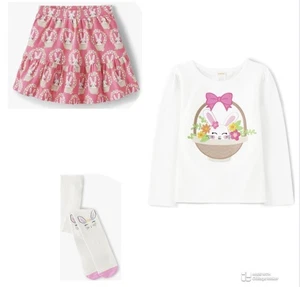 Gymboree Mädchen Größe 12-18 M Bunny Basket Top Skort Strumpfhose neu Frühling Feste - Bild 1 von 12