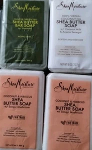 Shea Moisture Shea Butter Soaps Coconut, Hibiscus, Olive Oil Lot Of 4 - Picture 1 of 1