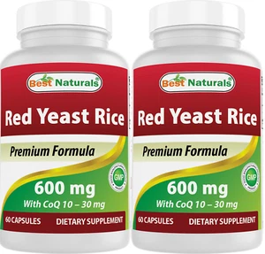 2 Pack Best Naturals Red Yeast Rice with COQ10 60 Capsules - Picture 1 of 7