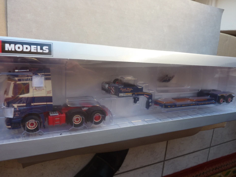 WSI Werbemodell Frank Wulf Schwerlast Hamburg MB Actros Tieflade-Szg.  wie Tekno - Bild 1 von 1