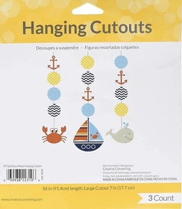 Ahoy Matey Sailboat Ocean Animals Baby Shower Party Decoration Hanging Cutouts - Picture 1 of 1
