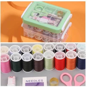 Sewing Kit Tool Storage Box Needle Thread Scissor Organizer Medicine K1Z HOT - Picture 1 of 20