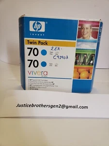 Twin Pack HP 70 DesignJet CYAN 130ml Vivera Ink Cartridges - Afbeelding 1 van 1