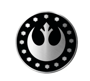 Rebellion Imperial Star  Engraved Car Badge Acrylic Emblem Fender BRUSHED SILVER - Picture 1 of 10