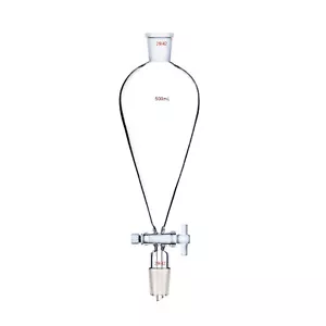 29/42 Glass Separatory Funnel Pyriform PTFE Stopcock Pear Shap Both Ground Joint - Picture 1 of 5