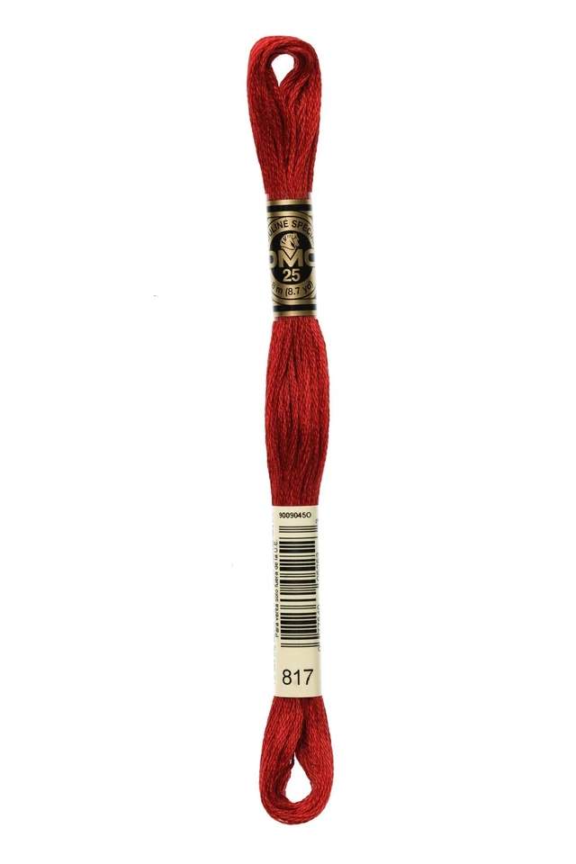 DMC - Color # 817 - (Japanese Red) -- Embroidery Floss -- Per Skein - Image 1 of 1