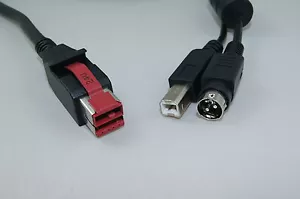 24V Powered USB cable EPOS Data cable 1.8M Hosiden & USB B , IBM, CYBERDATA - Picture 1 of 6