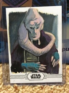 Star Wars Topps Chrome Legacy Artist Sketch Card 1/1 Bib Fortuna by Adam Everett
