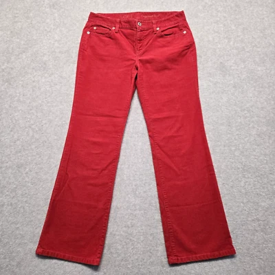 Calça Ann Taylor Loft Feminina 8 Veludo Vermelho Pequeno Original Bootcut Cintura Média - Imagem 1 de 4