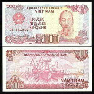 VIETNAM 500 DONG 1988 MONEY P-101A UNC BANKNOTE WORLD CURRENCY HO CHI MING - Picture 1 of 1
