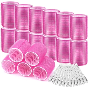 Big Self-Grip Hair Rollers with Stainless Steel Duckbill Clips for Long, Medium - Picture 1 of 12