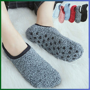 Women Mens Warm Non-slip Socks Home Fleece Thick Bed Slipper Floor Ankle Socks♡