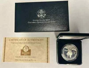 The Columbus Quincentenary 1992 Silver Dollar Proof - Picture 1 of 3