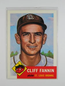 CLIFF FANNIN #203 St Louis Browns-Topps-1953 Series-1991 Pre Printed Autograph - Picture 1 of 2