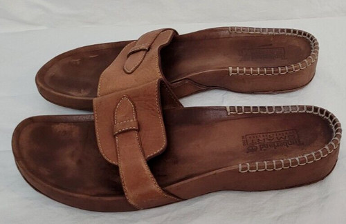 Timberland sandali donna slide pelle marrone sistema elegante comfort taglia 10 M