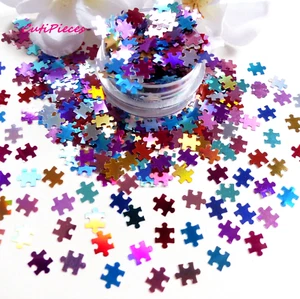 Arte en uñas brillo *sierra* colores mixtos piezas de rompecabezas 3D olla holográfica - Imagen 1 de 3