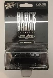 JOHNNY LIGHTNING BLACK BANDIT VW SAMBA BUS 2000 Made Diecast 1/64 Scale - Picture 1 of 7