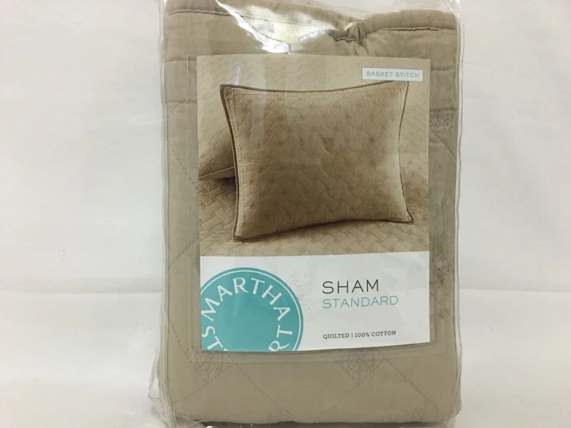 MARTHA STEWART - Almohada estándar acolchada tostada con punto de canasta Foto 1 de 1