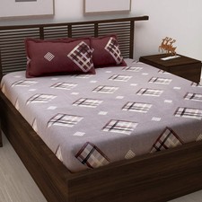 Cotton Double Bedsheet with 2 Pillow Covers