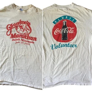 Vintage GRANDMA’S MARATHON T-SHIRT 1995 Coca Cola Volunteer - Picture 1 of 6