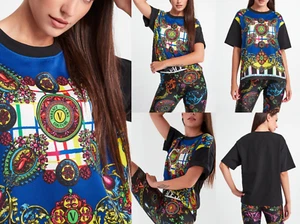 Versace Jeans Couture Patterned Baroque Top Blouse Shirt Oversized T-shirt XXL - Picture 1 of 20