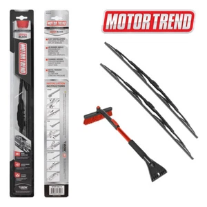 Ice Scraper+OEM Windshield Wiper Blades Streak-Free Spotless 20 + 20 Inch 2 Pack - Picture 1 of 9