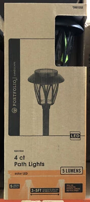 Portfolio, 4 Ct - Juego de luces LED integradas solares negras Foto 1 de 3