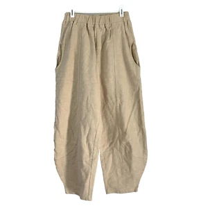 Pantalones IXIMO Marfil Caqui Lino Lagenlook Costa Playa Barril Pierna VER MEDIDA - Imagen 1 de 3