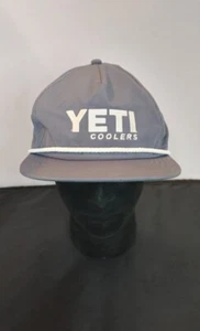 Yeti Coolers Adjustable Rope Blue Grey Hat Mens Snapback Cap - Picture 1 of 6