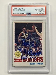 ROBERT PARISH 1977 Topps #111 RC Warriors Signed inscribed PSA DNA 10 Auto - Picture 1 of 2