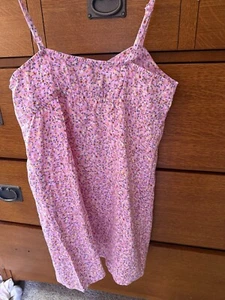 Girls Size 8 Pink Floral Adjustable Straps. Button Down Front. - Picture 1 of 3