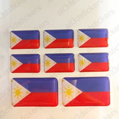 ALL3DSTICKERS Aufkleber Philippinen Flagge 3D Gedomt Fahne 3D Kfz-Aufkleber Rechteckig