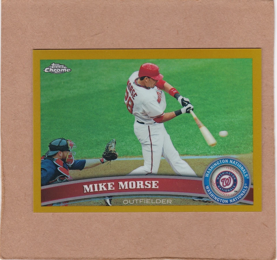 Topps 2011 cromo refractor dorado 26/50 #108 Mike Morse... casi nuevo+ Foto 1 de 2