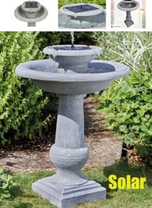 Solar Wasserspiel Brunnen für den Außenbereich Garten Wasserbrunnen 2 Ebenen - Bild 1 von 8