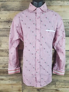 Old Skool Urban Wear Men Button-up Shirt Pink Men Medium  Chest 47" Length 30" - Picture 1 of 10