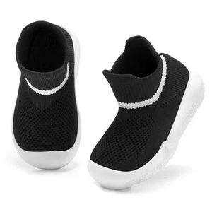 Toddler Sock Shoes Baby Walking Shoes Infant 12-15 Months Infant Black - Picture 1 of 7
