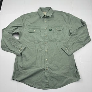 LL Bean Shirt Mens Large Tall Green Button Down Traditional Fit Pockets Casual - Picture 1 of 8