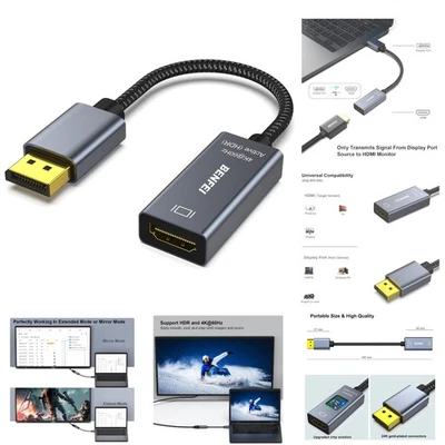 Aktiver DisplayPort auf HDMI Adapter 4K 60Hz Kompakt tragbar Monitor Fernseher - Bild 1 von 4
