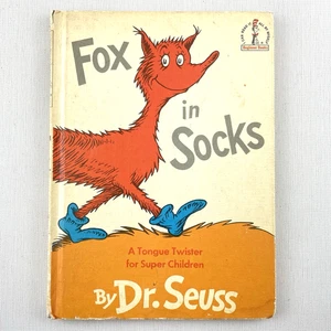 Vintage Dr. Suess Fox In Socks 1965 Beginner Book Hardcover Book - Picture 1 of 15
