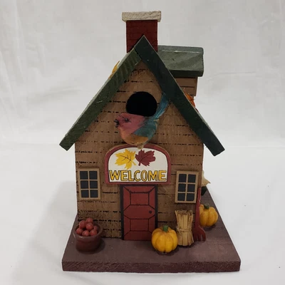 Rustic Wood Birdhouse Indoor Use Country Cabin Lodge Decor Fall Harvest Accent - Image 1 of 4